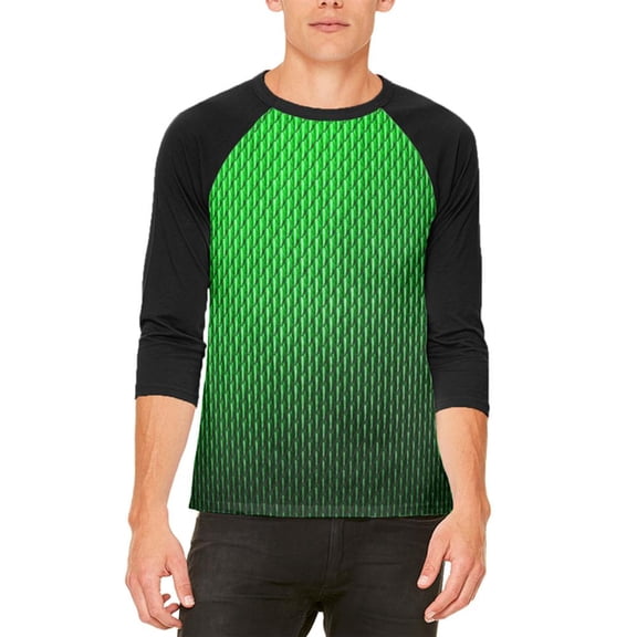 Halloween Green Earth Dragon Scales Costume Mens Raglan T Shirt