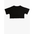 thumbnail image 2 of Crop T-Shirt Printed Short Sleeve Crew Neck Cotton, 2 of 3