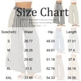 thumbnail image 2 of Sewkxo Womens Summer Palazzo Pants Casual Loose Striped Wide Leg Pants Elastic Waist Lounge Trousers,Brown XL, 2 of 6