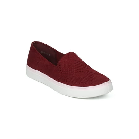 - New Women Knitted Fabric Low Top Slip On Sneaker - 18003 By Refresh Collection