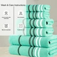thumbnail image 5 of CASA COPENHAGEN Exotic 6 Pieces Towel Set- Aqua Blue, 525 GSM 2 Bath Towel 2 Hand Towel 2 Washcloth, Designed in Denmark Made of Soft Egyptian Cotton for Bathroom, Kitchen & Shower, 5 of 6