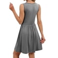 thumbnail image 5 of Laqbezok Women's Casual Sleeveless Dress, Round Neck Twist Front Mini Dress, Slim Fit A-Line Summer Outfit for Vacation Beach, 5 of 6