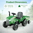 thumbnail image 3 of Gymax 2-in-1 Kids Ride On Tractor 12V Battery Powered Toy Car w/ Remote Control Grayish Green, 3 of 10