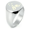 thumbnail image 1 of Sterling Silver Lovebirds Heart Engraved Round Flat Top Polished Ring, 1 of 1