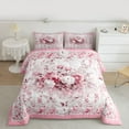 thumbnail image 2 of jejeloiu Country Floral Bedding Comforter Set,Rustic Botanical Twin Comforter Sets,White Pink Bedding Set For Girls,Microfiber Bedroom Decor Reversible,2-Piece, 2 of 8