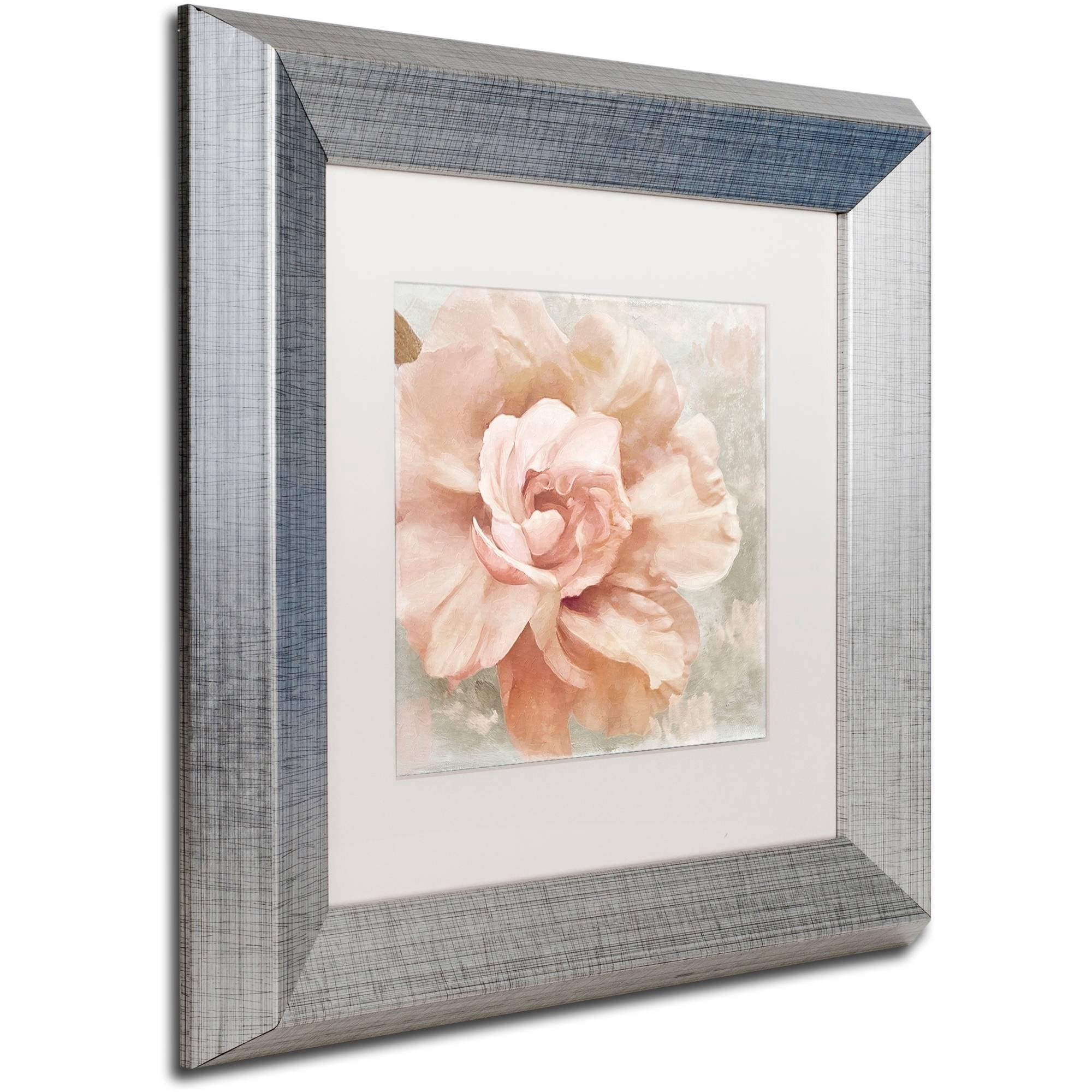 Trademark Fine Art "Petals Impasto I" Canvas Art by Color Bakery White Matte, Silver Frame