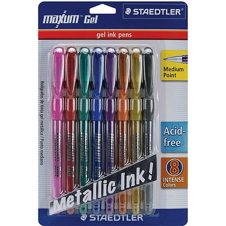 Staedtler Maxum Metallic Gel Ink Pens, 8/pkg - Walmart.com