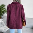 thumbnail image 2 of Womens Double Breasted Corduroy Blazers Casual Long Sleeve Open Front Cardigan Jackets Work Office Suits, 2 of 3