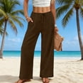 thumbnail image 2 of Enjoytime Casual Pants for Women Elastic Waist Drawstring Wide Leg Pants Summer Loose Beach Vacation Clothes, 2 of 8