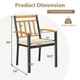 thumbnail image 3 of Costway Patio Dining Chairs Set of 2 Metal Outdoor Chairs with Removable Padded Cushions, 3 of 9