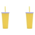 thumbnail image 2 of Injueey Vaso de paja de plástico de doble capa de Color caramelo, botella de agua de leche de café de estilo Simple, vasos esmerilados Type2 NO2, 2 of 6
