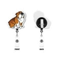 thumbnail image 2 of WIRESTER Acrylic Reel ID Holder Belt Clip Badge Retractable with Alligator Clip for Office Worker, Medical Staffs, Nurse, Doctor, Teacher, Student - English Bulldog (S4), 2 of 5