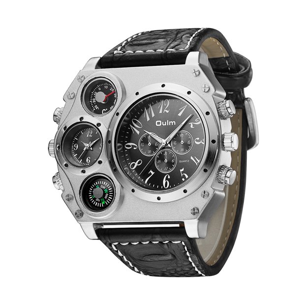 Kuymtek OULM Reloj Pulsera Analógico Joyas Aleación Hombres Hombres Reloj para Regalo (Negro)