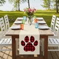 thumbnail image 4 of Table Runners 70 Inches Long Dress Scarves, Buffalo Plaid Paw Farmhouse Coffee/Dining/Kitchen Table Decor, Holiday Table Runner, Cute Cats Pets Pawprints Farmhouse Retro 13x70 Inch, 4 of 9