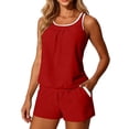 thumbnail image 6 of Brnmxoke Plus Size Womens Tankini Swimsuits Tummy Control Modest 2026 Two Piece with Sporty Pockets Blouson Bathing Suits Red,L, 6 of 9