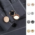 thumbnail image 1 of Visland 1 Pair Men Cufflinks Geometry Round Accessory Electroplating Wear-resistant Shirt Cuff Buttons for Daily Wear, 1 of 7