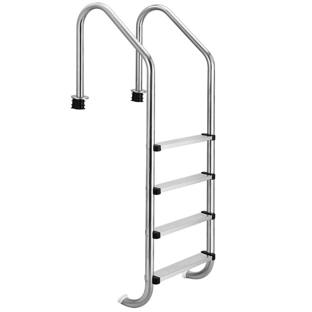 Pool Ladder, 304 Stainless Steel Swimming Pool Steps, Durable Heavy-Duty Pool Ladder, 4-Step Pool Entry System, for Above Ground Pools, with Handrails