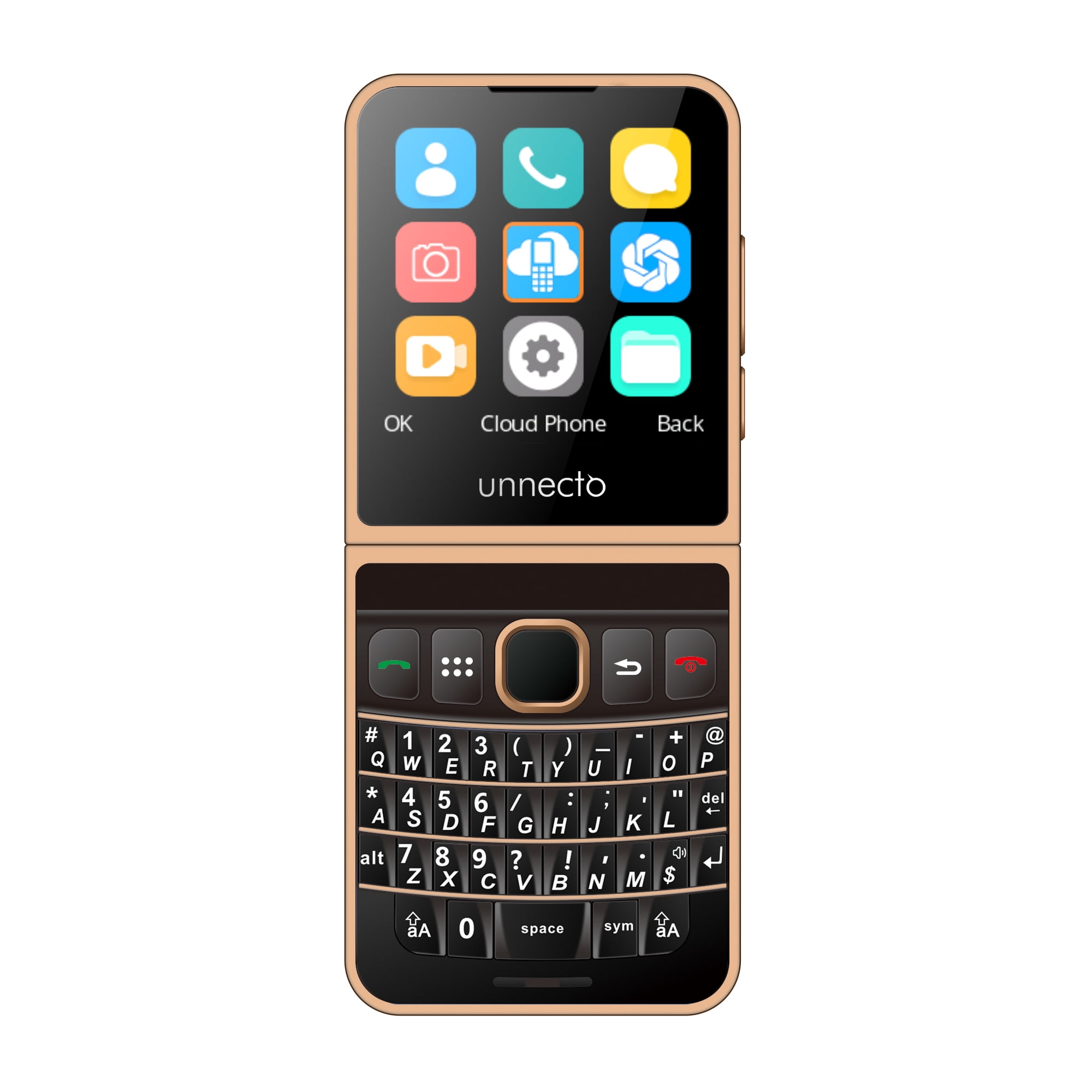 Unnecto Snap | Dual SIM | GSM | Unlocked | QWERTY Keyboard | Flip Phone | Cloud OS | Orange