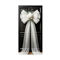 Uutvery 2025 New Christmas Door Cover with Elastic Material, 35x71 Inch 3D Visual Bow Tie Design, Indoor Outdoor Holiday Decorations Party Celebrations Home Office