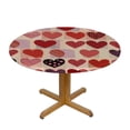 thumbnail image 3 of ONETECH Valentines Day Tablecloth Round Happy Mothers Day Table Cloth Gift Waterproof Wedding Marrige Heart Table Clothes Reusable Circle Table Cover for Dining Room Home Decor, 3 of 7