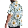 thumbnail image 3 of Daisy Men's Short Sleeve Beach Shirts, Casual Printed Button Down Poplin Shirt Summer., 3 of 6