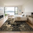 thumbnail image 3 of ODIKA 9'x12' Washable Area Rug Transitional Distressed Brushstroke Interlocking Geometric Abstract Flowing for Dining Room, Basement, Large Office, Non-Slip Chair-Friendly, 3 of 7