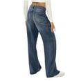thumbnail image 7 of Awdenio Women's Jeans Clearance, Women's Solid Color Fashion Casual Loose Broad Leg Full Length Pants Jeans On Sale, 7 of 7