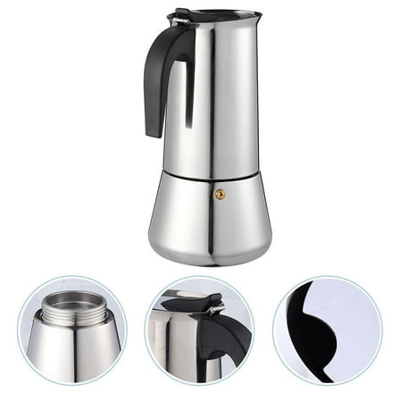 Soimiss 1Pack Stainless Steel Coffee Pot for Stovetop Espresso Simple Design Coffee Making