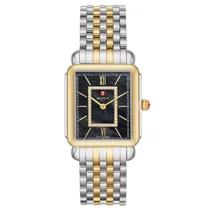 Michele Deco II MWW06X000050 Black Dial Two Tone Bracelet 32MM Womens Watch
