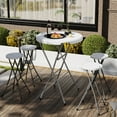 thumbnail image 2 of Outsunny Tabourets de Bar Pliants Extérieurs 29 Pouces Ensemble de 4 avec Poignée, Blanc, 2 of 10