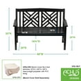 thumbnail image 2 of Achla 4-Feet Fretwork bench - Black, 2 of 2