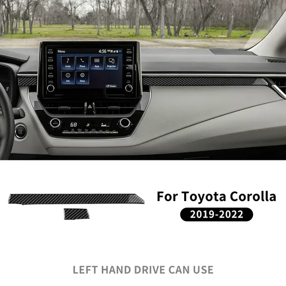 For Toyota Corolla Cross 2021 2022 2023 2024 Real Soft Carbon Fiber Sticker RHD LHD Car Co-pilot Strip Interior Trim Accessories.