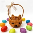 thumbnail image 5 of Easter Handmade Weaving Shopping Rabbits Basket Bath Handheld Basket Outdoor Picnic Basket, 5 of 5