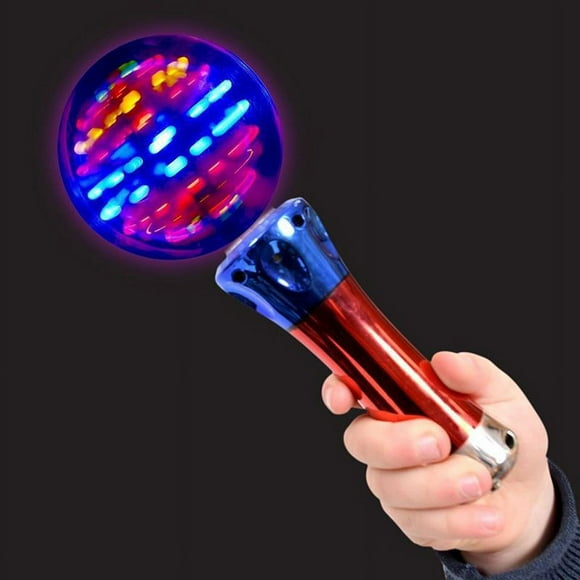 7.5 Inch Light Up Magic Ball Toy Wands for Kids, Set of 1, Flashing LED Wands for Boys and Girls, Thrilling Spinning Light Show, Batteries Included, Fun Gift or Birthday Party Favor