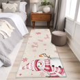 thumbnail image 4 of 2'x6' Rug Runners for Hallways Kitchen, Pink Christmas Snowman Non Slip Entryway Beside Floor Carpet Runner, Xmas Snowflake Birds Washable Laundry Room Bedroom Throw Rugs Mat for Family Pet, 4 of 8