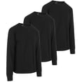 thumbnail image 2 of SOCKS'NBULK Men's Thermal Shirts 3-Pack – Black Cotton Base Layer Tops, Solid Color Small, Bulk Wholesale for Shelter Donations, 2 of 7