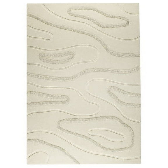 Hokku Designs Agra Hand-Tufted White Area Rug