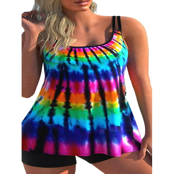 JustVH Bathing Suit for Women Two Piece Tankini Swimsuit Padded