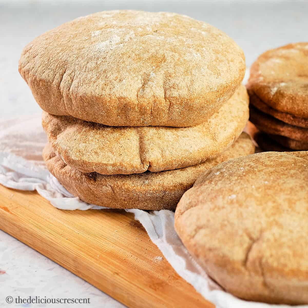 Pita Bread - Whole Wheat - 12" loaves -10 Bags - 6 loaves per bag (SHIPS ON FRIDAYS)