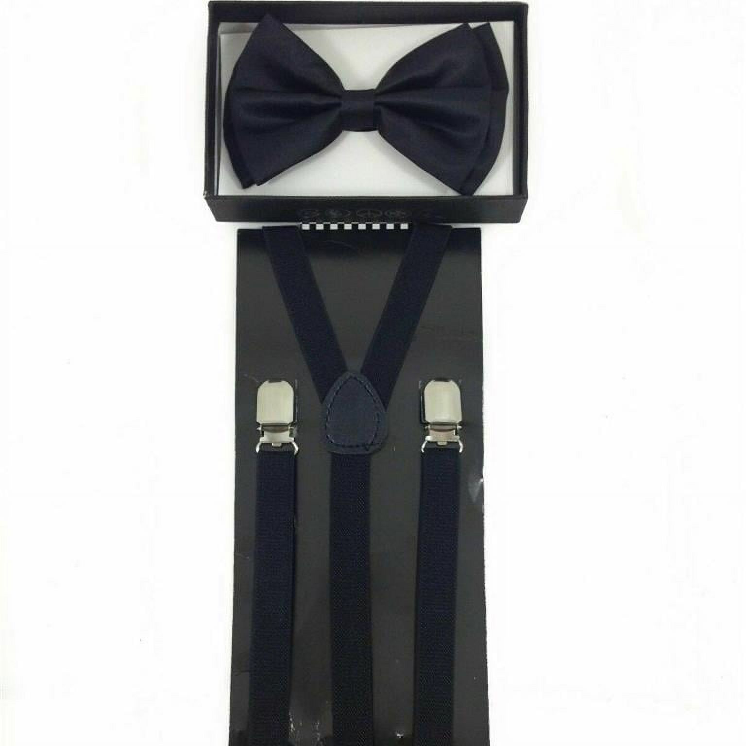 Bow Tie and Suspenders Set - Black