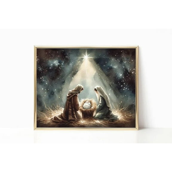 Mary & Joseph Birth of Jesus Christ Poster Size 24''x36''-Gategoo