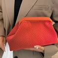 thumbnail image 4 of Yucurem Women Knitted Clutch Purse Small Stripe Purse Woven Bag For Female (Red Pink) Clutch bag (E), 4 of 7