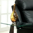 thumbnail image 5 of Furniture Of America Valon Dark Walnut Curved Pedestal Side Table With Glass Top, 5 of 7