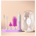 thumbnail image 2 of LivinVeluris Electric Baby Bottle Brush Set with 360° Rotation – 2-Speed Rechargeable Cleaner with Silicone Brush, Pacifier & Straw Cleaner, Mixing Head & Drying Rack – Purple, 2 of 8