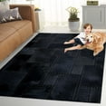 thumbnail image 3 of SAFAVIEH Studio Leather Juniper Geometric Area Rug, Black, 6' x 9', 3 of 12