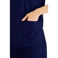 thumbnail image 4 of Minty Mint, Women's, V Neck Solid Stretch Medical Scrub Top, Indigo, XS, 4 of 5