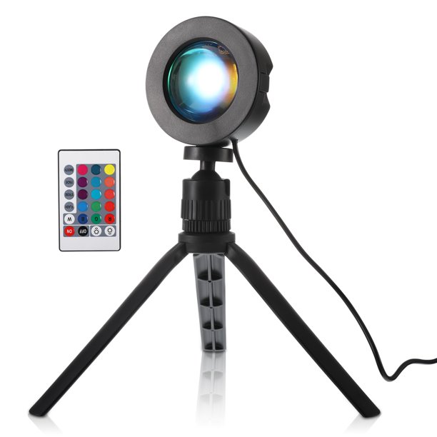 Luz de proyección LED Proyector de lámpara de puesta de sol de rotación de 360 grados con decoración de iluminación nocturna de piso de casa interior remoto Guardurnaity HA008321-00B