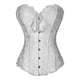 thumbnail image 1 of Vestido de 1800 para mujer, lencería con espalda floral, bustier, lencería para mujer con estampado floral Blanco XL, 1 of 9