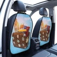 thumbnail image 3 of Pofeuu Trip to London Print 2 Pack PU Leather Kick Mat Back Seat Protector, Universal Car Seat Back Organizer, Waterproof Backseat Protector For Most Car, 3 of 8