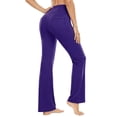 thumbnail image 2 of ValueVibe Womens Flare Yoga Pants with Pockets Bootcut Yoga Leggings High Waist Tummy Control Workout Pants, Purple 2XL, 2 of 8